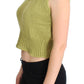 Elegant Green Knit Sleeveless Vest Sweater - SEHABRANDS