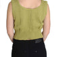 Elegant Green Knit Sleeveless Vest Sweater - SEHABRANDS