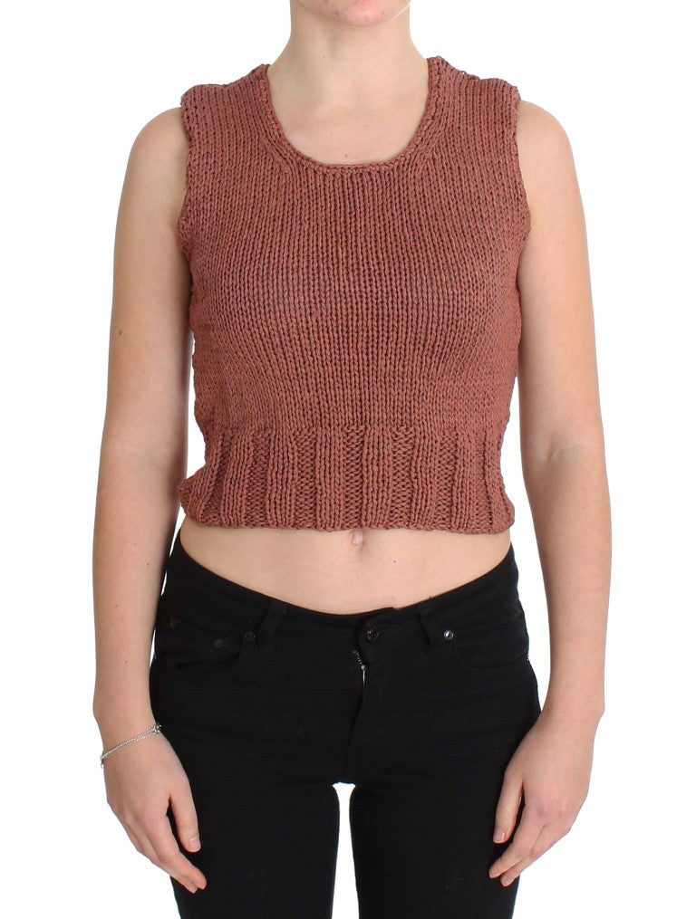 Chic Red Sleeveless Knit Vest Sweater - SEHABRANDS