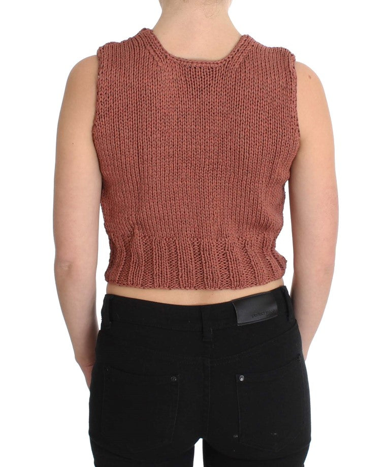 Chic Red Sleeveless Knit Vest Sweater - SEHABRANDS