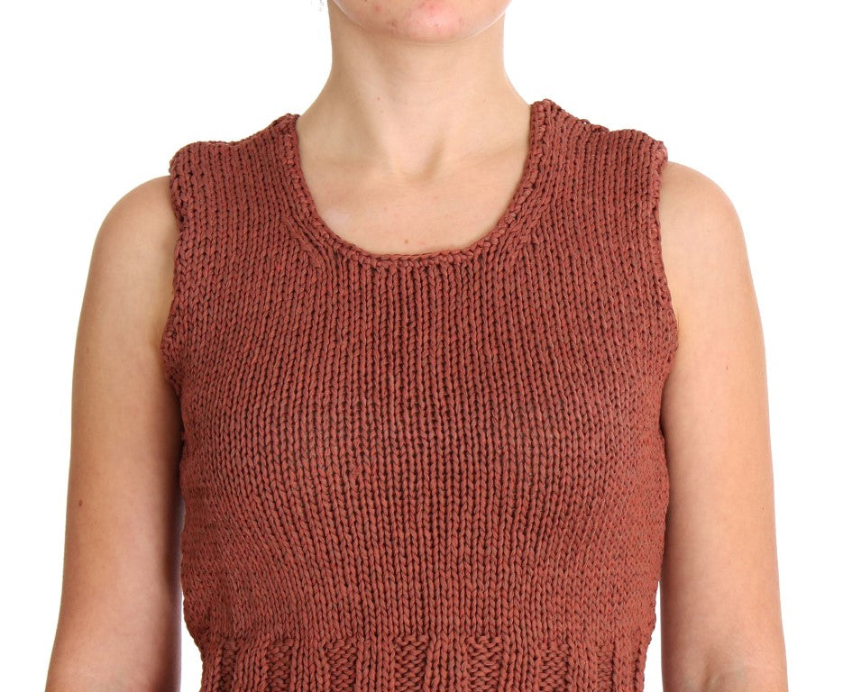 Chic Red Sleeveless Knit Vest Sweater - SEHABRANDS