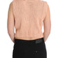 Elegant Pink Knitted Sleeveless Vest Sweater - SEHABRANDS