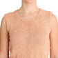 Elegant Pink Knitted Sleeveless Vest Sweater - SEHABRANDS