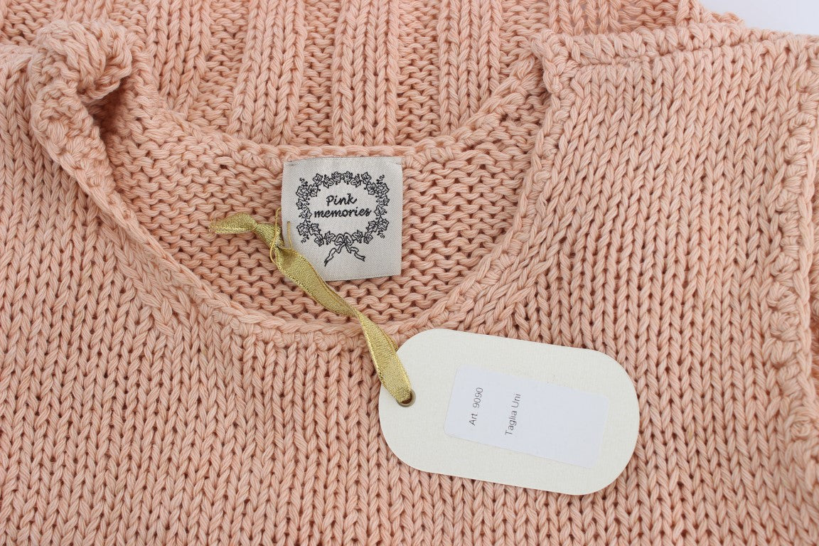 Elegant Pink Knitted Sleeveless Vest Sweater - SEHABRANDS