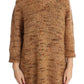 Chic Brown Oversize Knitted V-Neck Sweater - SEHABRANDS