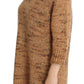 Chic Brown Oversize Knitted V-Neck Sweater - SEHABRANDS