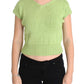 Elegant Green Knitted Sleeveless Vest Sweater - SEHABRANDS