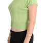 Elegant Green Knitted Sleeveless Vest Sweater - SEHABRANDS