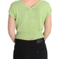 Elegant Green Knitted Sleeveless Vest Sweater - SEHABRANDS