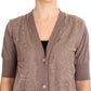 Elegant Purple Cotton Lace Cardigan Sweater - SEHABRANDS