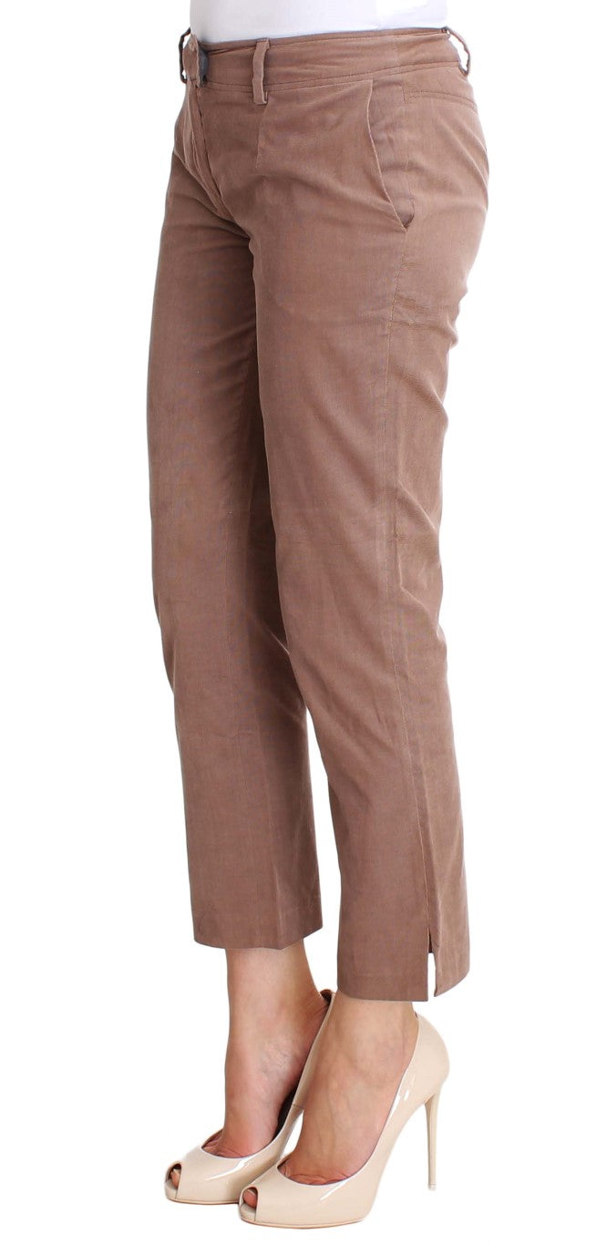 Chic Brown Cropped Corduroy Pants - SEHABRANDS