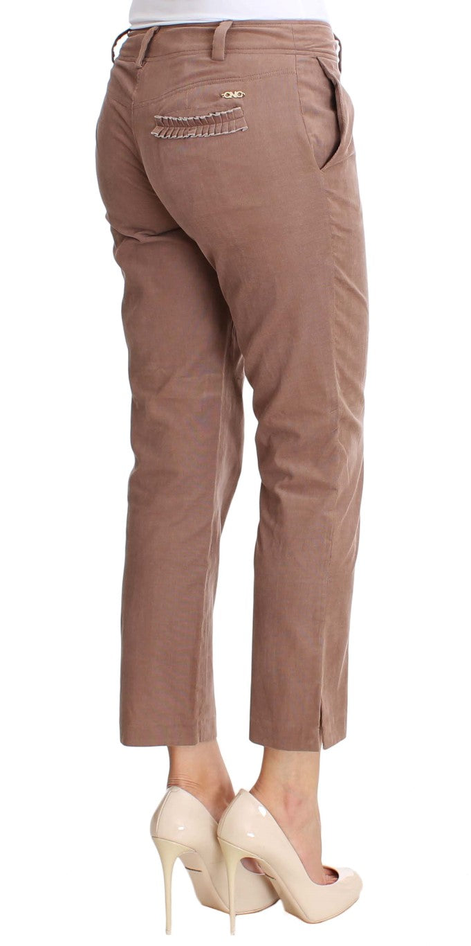 Chic Brown Cropped Corduroy Pants - SEHABRANDS