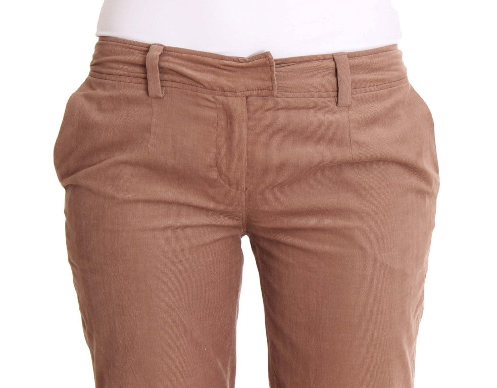 Chic Brown Cropped Corduroy Pants - SEHABRANDS