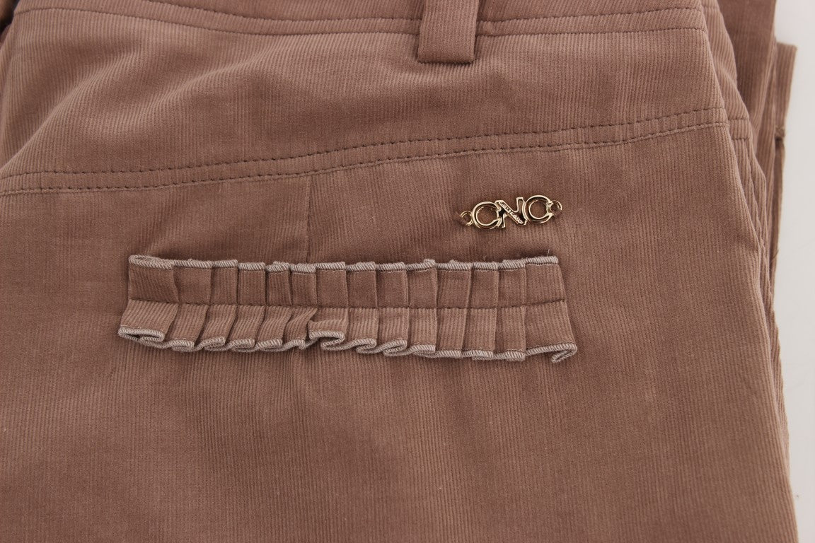 Chic Brown Cropped Corduroy Pants - SEHABRANDS