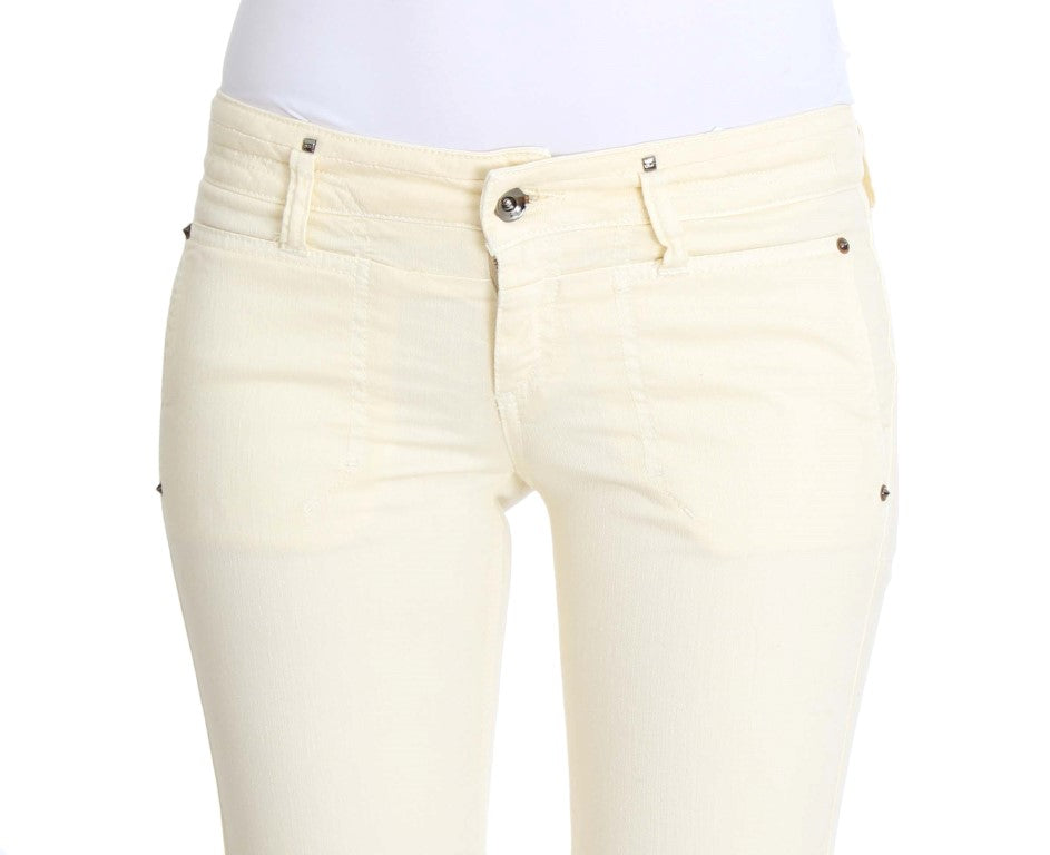 Chic Off-White Flared Designer Jeans - SEHABRANDS