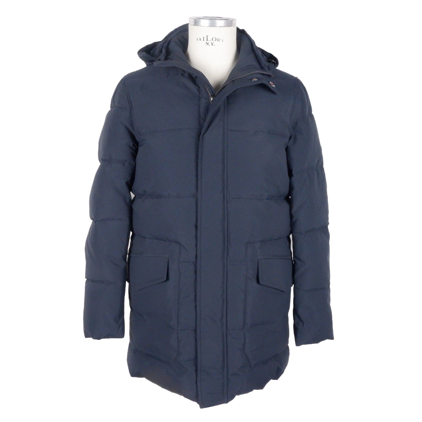 Sleek Blue Men's Hooded Jacket - SEHABRANDS