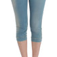 Elegant Light Blue Capri Jeans - SEHABRANDS