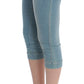 Elegant Light Blue Capri Jeans - SEHABRANDS