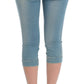 Elegant Light Blue Capri Jeans - SEHABRANDS