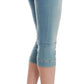 Elegant Light Blue Capri Jeans - SEHABRANDS