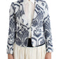 Elegant Two-Tone Blue Short Blazer - SEHABRANDS