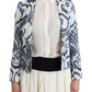 Elegant Two-Tone Blue Short Blazer - SEHABRANDS