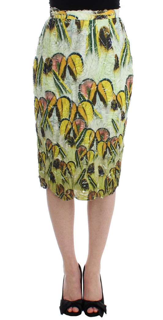 Vibrant Silk Blend Pencil Skirt - SEHABRANDS