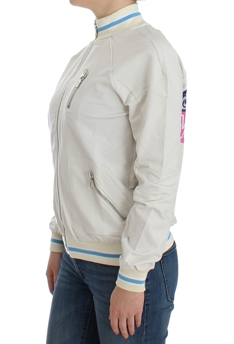 Elegant White Zip Cardigan - SEHABRANDS