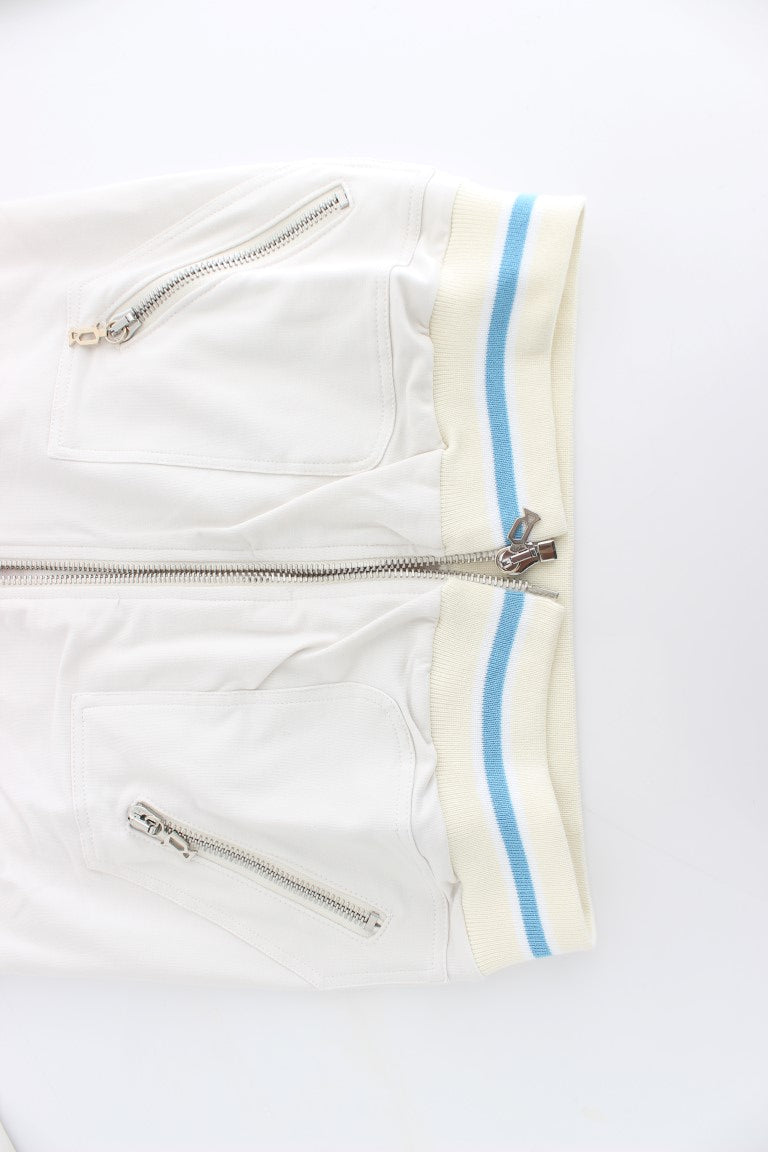 Elegant White Zip Cardigan - SEHABRANDS