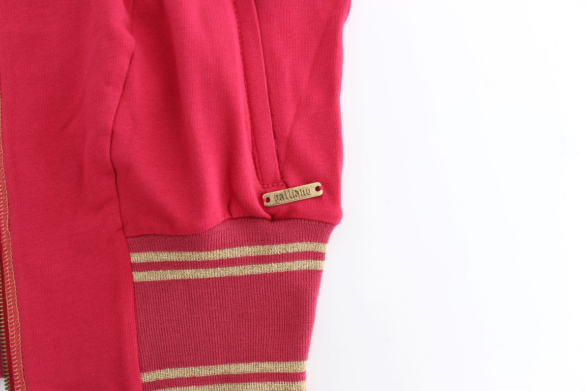 Elegant Pink Zip Cardigan with Logo Detailing - SEHABRANDS