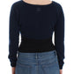 Chic Cashmere-Blend Cropped Sweater in Blue - SEHABRANDS