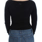 Chic Cropped Black Wool-Cashmere Sweater - SEHABRANDS