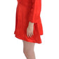 Radiant Red Linen Blend Artisan Dress - SEHABRANDS