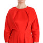 Radiant Red Linen Blend Artisan Dress - SEHABRANDS