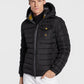 Elegant Black Hooded Down Jacket with Chic Olive Accent - SEHABRANDS