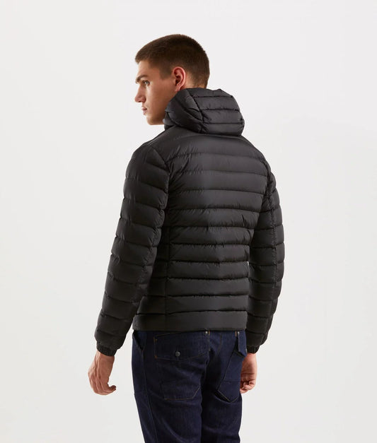 Sleek Hooded Down Jacket with Pockets - SEHABRANDS