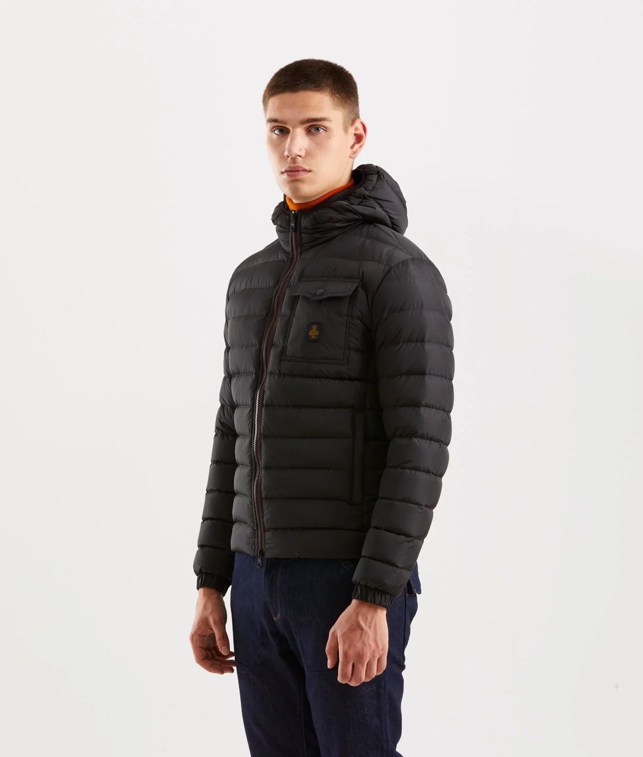 Sleek Hooded Down Jacket with Pockets - SEHABRANDS