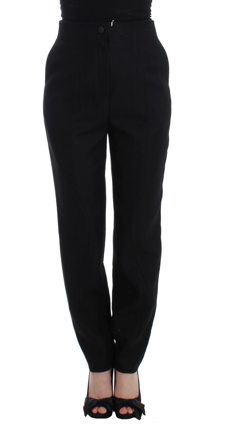 Elegant High-Waist Black Pants - SEHABRANDS