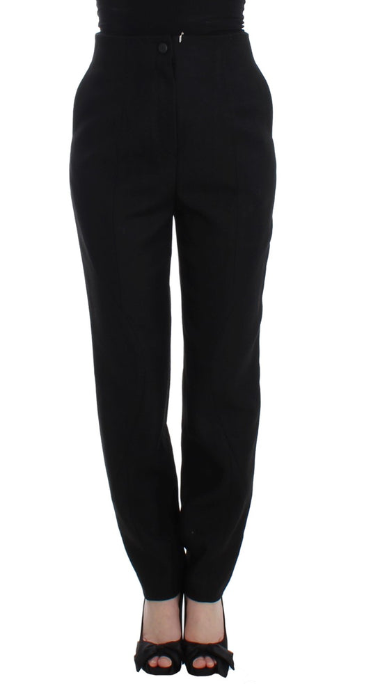 Elegant High-Waist Black Pants - SEHABRANDS