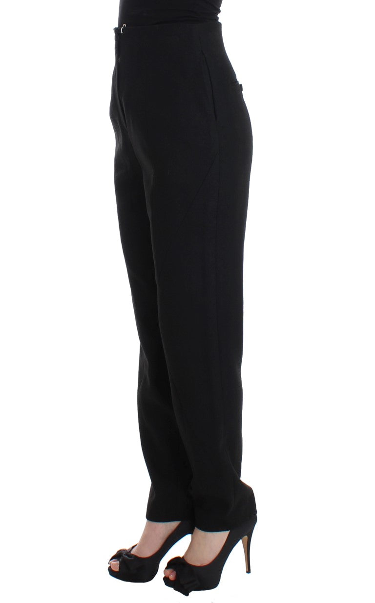 Elegant High-Waist Black Pants - SEHABRANDS