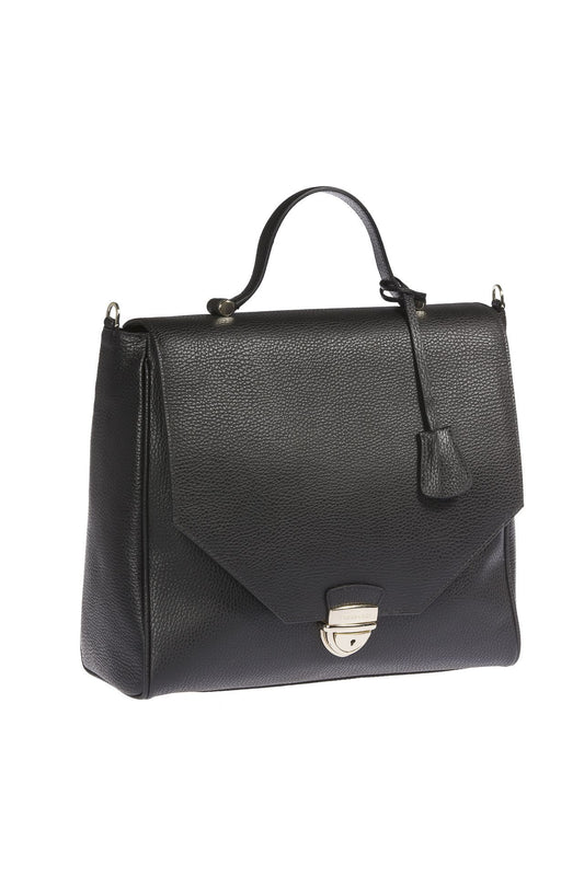 Black Leather Women Handbag - SEHABRANDS