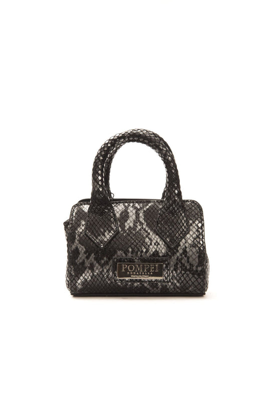 Chic Leather Mini Tote with Python Print - SEHABRANDS