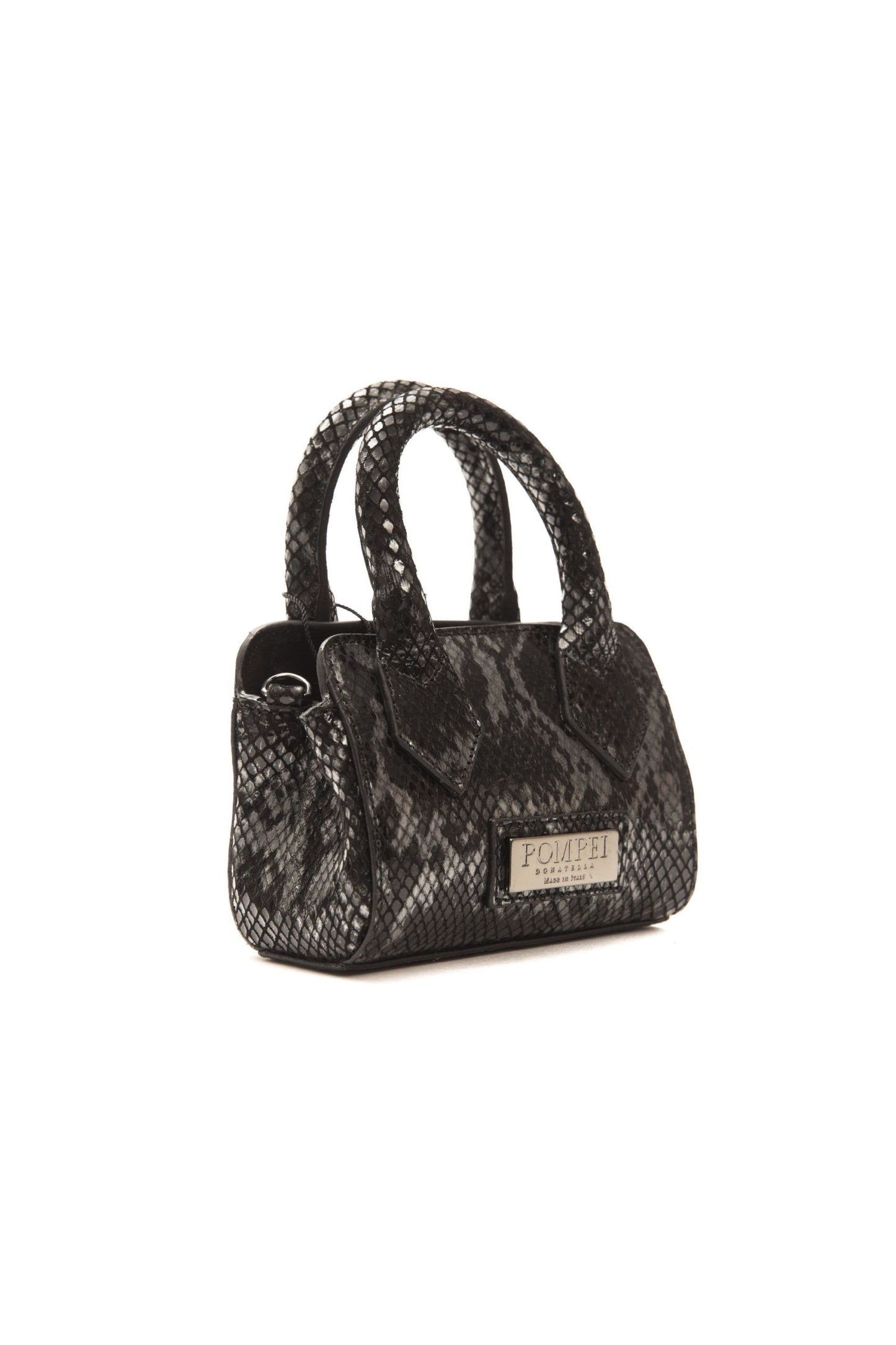 Chic Leather Mini Tote with Python Print - SEHABRANDS