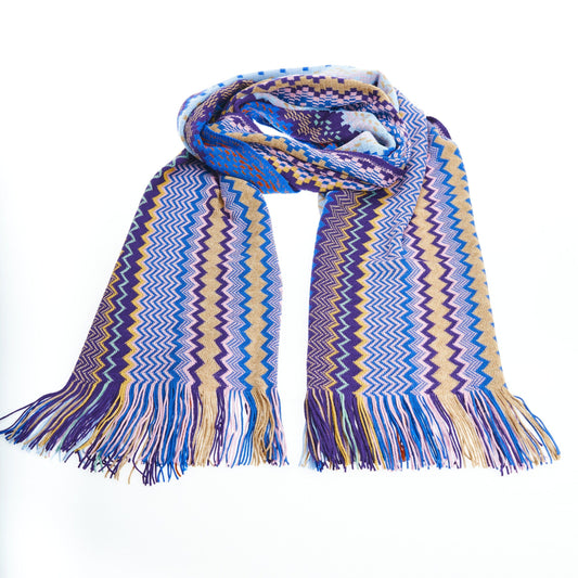 Geometric Pattern Fringed Luxury Scarf - SEHABRANDS