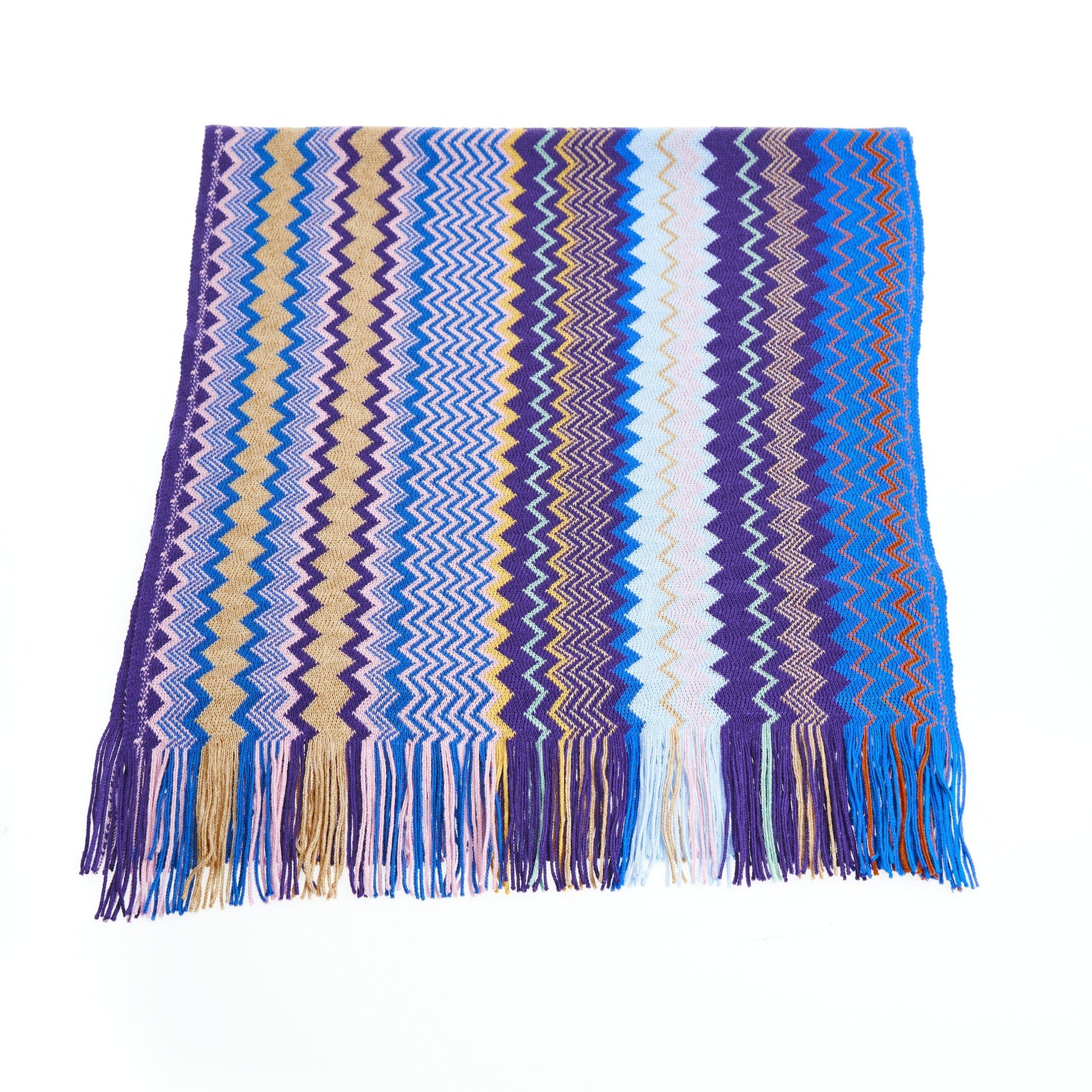 Geometric Pattern Fringed Luxury Scarf - SEHABRANDS