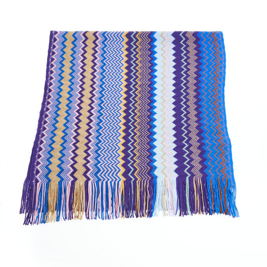 Geometric Pattern Fringed Luxury Scarf - SEHABRANDS