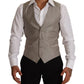 Dolce & Gabbana Elegant Single Breasted Dress Vest in Beige