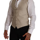 Dolce & Gabbana Beige Cotton Silk Formal Dress Vest