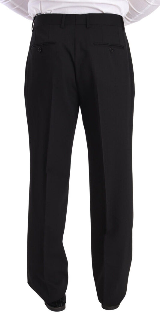 Dolce & Gabbana Elegant Black Wool Tuxedo Trousers