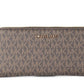 Jet Set Travel Large Brown Signature Continental Wristlet Wallet - SEHABRANDS